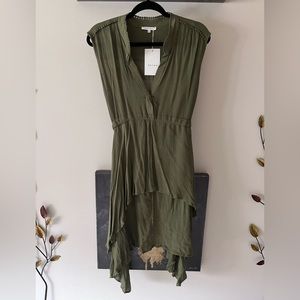 .!💙2/$40💙NWT Rethm Cap Sleeve High Low Self Tie Belted Blouse Size Large